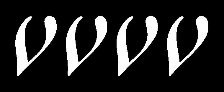 Four stylized white heart icons, each tilted to the right, arranged in a row on a solid black background. The sleek, modern design makes these vector hearts ideal for inspiring content creation, social media graphics, or minimalist artwork.