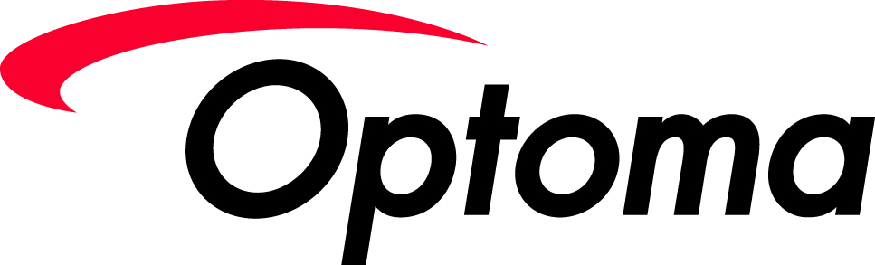 Optoma logo with bold black Optoma text and a red curved swoosh above the letter O, displayed on a white background.