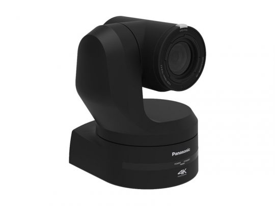 4K PTZ-Kamera Panasonic AW-UE150KEJ in Schwarz mit großem Objektiv und modernem, kompaktem Design - professionelle Kamera für hochwertige Videoaufnahmen, ideal zum Mieten oder Kaufen.