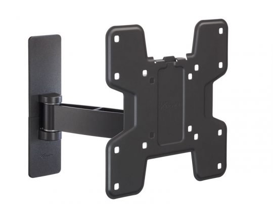 Wandhalterung für Fernseher: Schwarze, verstellbare TV-Halterung mit Schwenkarm und mehreren Schraublöchern, geeignet für verschiedene Flachbildfernseher - ideal zum sicheren Montieren von TVs an der Wand, perfekt zum Kaufen oder Mieten.