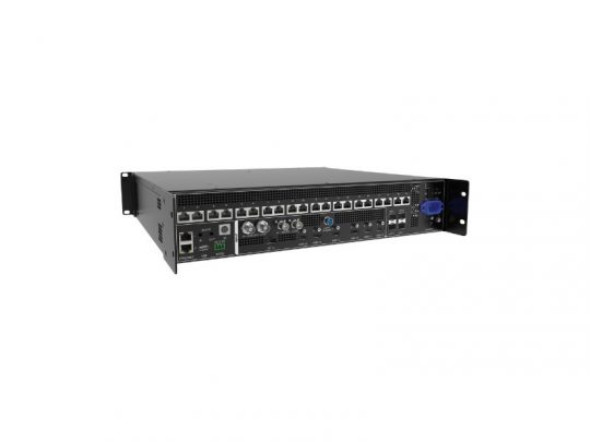 Der NovaStar VX2000 Pro All-In-One LED-Controller (Neuware) ist auf dem Produktbild frontal vor weißem Hintergrund zu sehen; das Gerät verfügt über zahlreiche Anschlüsse und Status-LEDs auf der Vorderseite - ideal zur Miete oder zum Kauf für professionelle LED-Wand-Steuerung.