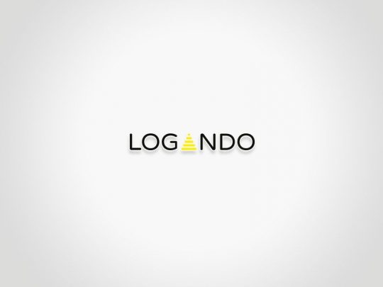 Das Produktbild zeigt das LOGANDO-Logo in schwarzer Schrift auf weißem Hintergrund; der Buchstabe "A" ist als stilisierte gelbe Linienpyramide dargestellt. Dieses moderne Logo repräsentiert die Plattform zum Kauf des Unilumin URMIII - URMIII 1.9 Pro LED IM (Neuware), einer hochwertigen LED-Anzeige für Immobilienpräsentationen.