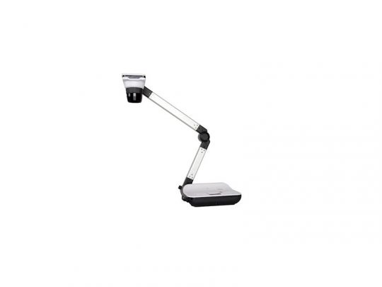 Digitale Dokumentenkamera mit verstellbarem Arm und stabilem Standfuß, ideal zum Abfotografieren oder Präsentieren von Dokumenten und Objekten; das Gerät ist auf weißem Hintergrund isoliert dargestellt.